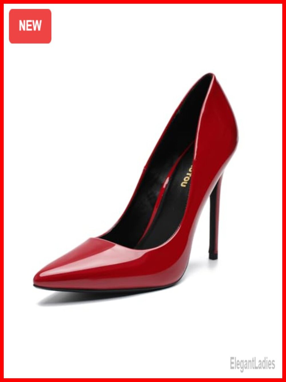 Unisex High Heels 4.7 Inch Stiletto Patent Leather Pumps Pointed Toe
